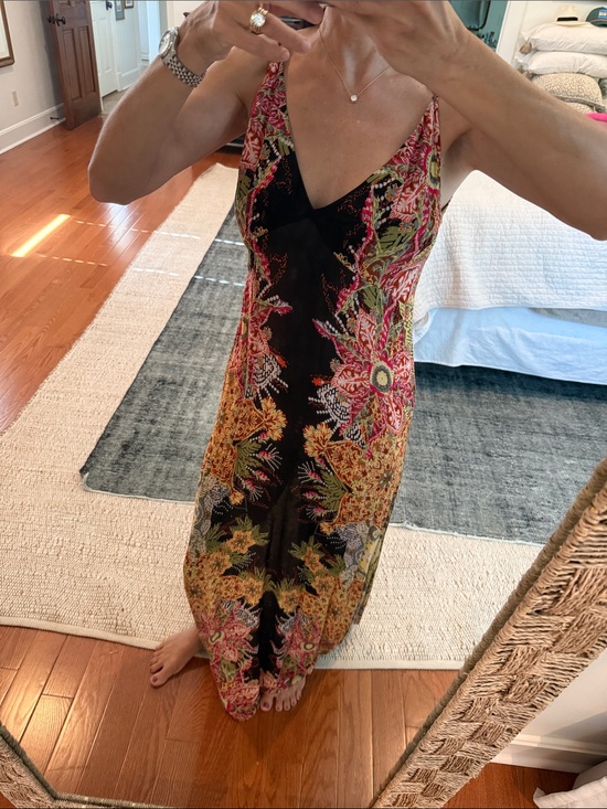 Free People Dresses & Skirts - Intimately Free People sheer Floral V-Neck Slip Dress in Black and Multicolor